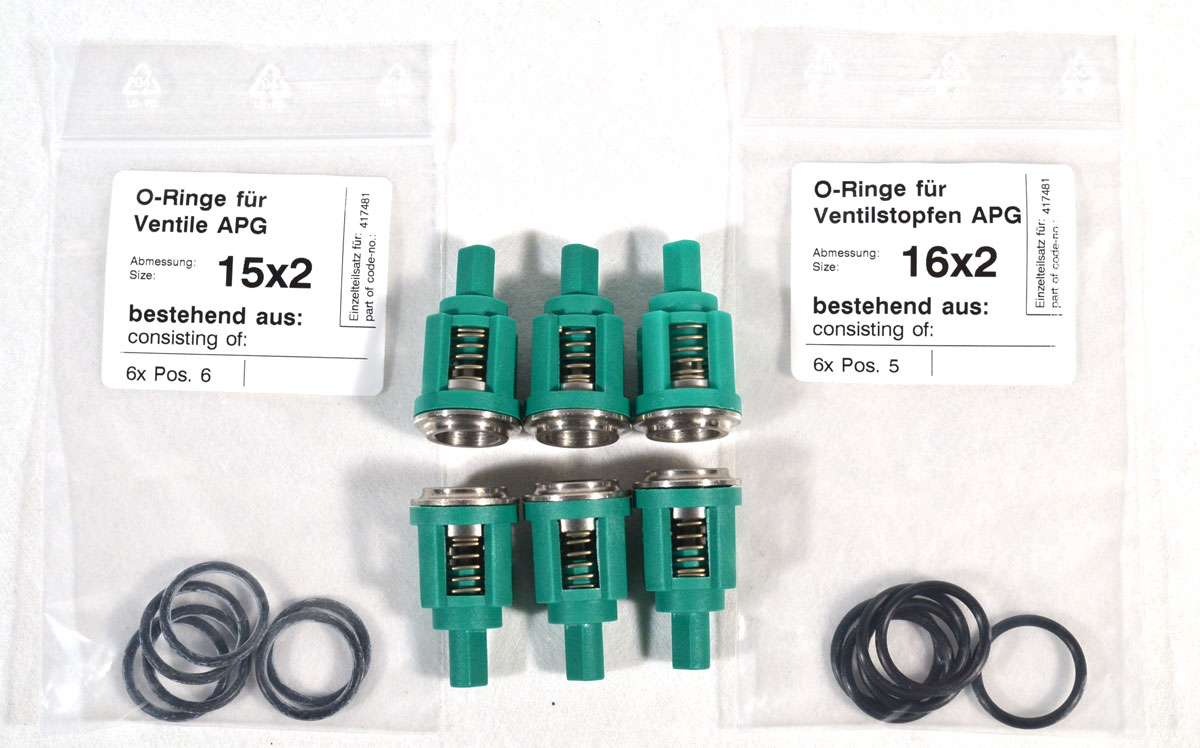 Rep-Satz Ventile, APG-Pumpe (grün)